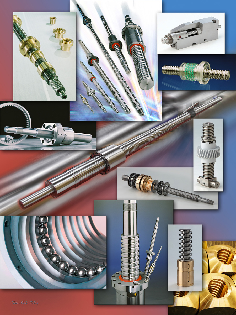 Das Produktprogramm von Kammerer umfasst Kugelumlaufspindeln, Trapezgewindetriebe, Gleitgewindetriebe, kundenspezifische Baugruppen und Komplettsysteme (Bildquelle: Kammerer)